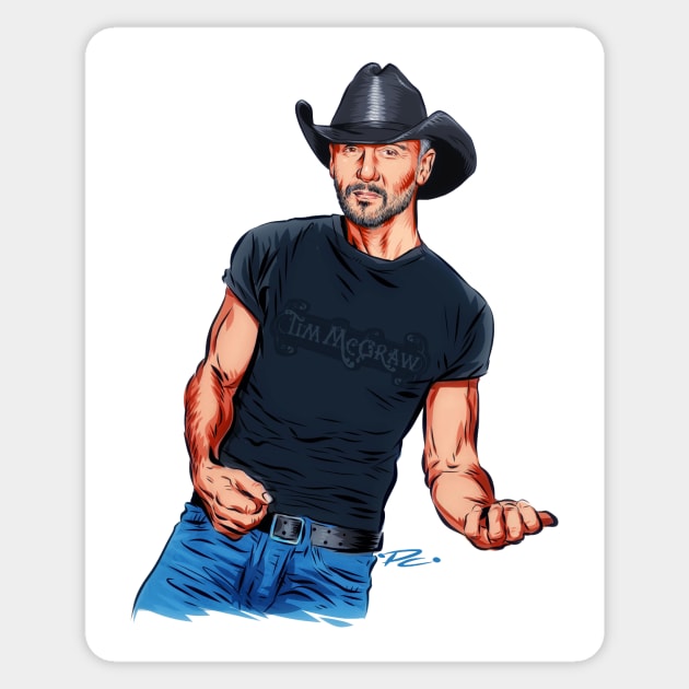 Tim McGraw - An illustration by Paul Cemmick Sticker by PLAYDIGITAL2020